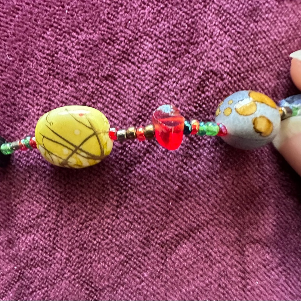 Murano Vintage Multicolor Beaded Glass and Stone Necklace.  STUNNING 🤩 20” w ext - Picture 7 of 15